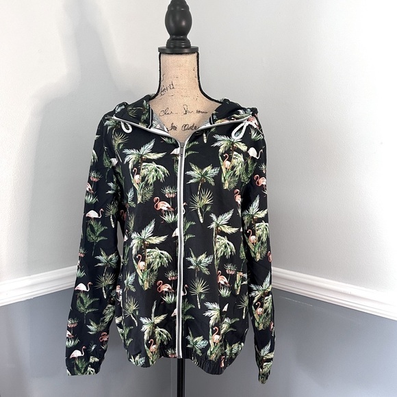 Denim & Flower Jackets & Blazers - Denim & Flower Hooded Zip Up Jacket Large